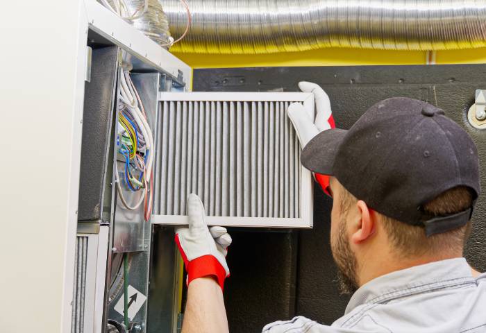 Changing a furnace filter in Vancouver WA - Apex Air